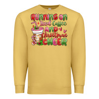 Antique Gold running on iced coffee and christmas cheer Premium Sweatshirt - MaliasSmallBusiness
