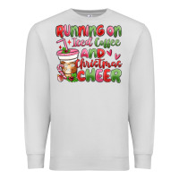 Dove Grey running on iced coffee and christmas cheer Premium Sweatshirt - MaliasSmallBusiness