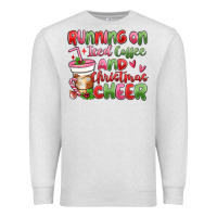 Oatmeal Heather running on iced coffee and christmas cheer Premium Sweatshirt - MaliasSmallBusiness