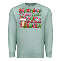 Seafoam running on iced coffee and christmas cheer Premium Sweatshirt - MaliasSmallBusiness