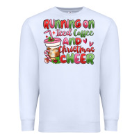 White running on iced coffee and christmas cheer Premium Sweatshirt - MaliasSmallBusiness