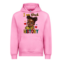 Fuchsia Pink i am black history Urban Hoodie - HRA Design Shop