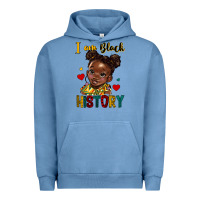 Pigment Pebble Blue i am black history Urban Hoodie - HRA Design Shop