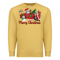 Antique Gold merry christmas truck Premium Sweatshirt - MaliasSmallBusiness