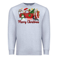 Heather Grey merry christmas truck Premium Sweatshirt - MaliasSmallBusiness