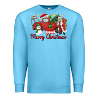 Ocean Blue merry christmas truck Premium Sweatshirt - MaliasSmallBusiness