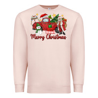Pale Pink merry christmas truck Premium Sweatshirt - MaliasSmallBusiness