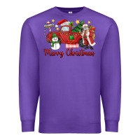 Purple merry christmas truck Premium Sweatshirt - MaliasSmallBusiness