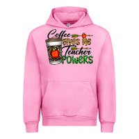 Fuchsia Pink coffee gives me teacher powers Urban Hoodie - CowhideDigitalArt
