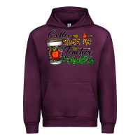 Mauve Wine coffee gives me teacher powers Urban Hoodie - CowhideDigitalArt