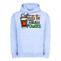 Pigment Grape Ice coffee gives me teacher powers Urban Hoodie - CowhideDigitalArt
