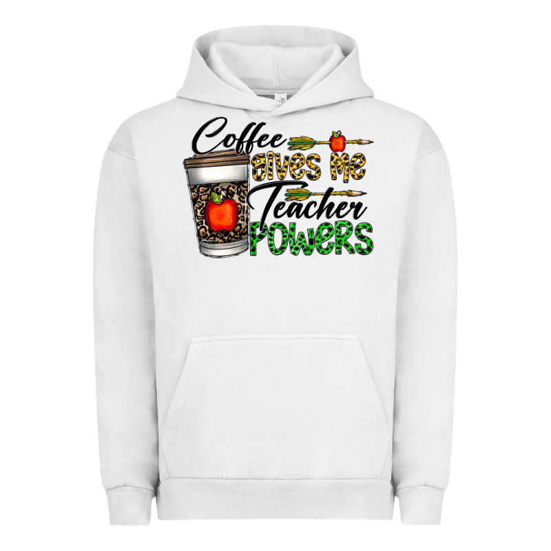 Coffee Gives Me Teacher Powers Urban Hoodie by CowhideDigitalArt | Teevron