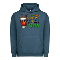 Pigment Midnight Navy coffee gives me teacher powers Urban Hoodie - CowhideDigitalArt