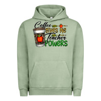 Pigment Oil Green coffee gives me teacher powers Urban Hoodie - CowhideDigitalArt