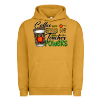 Pigment Peanut Butter coffee gives me teacher powers Urban Hoodie - CowhideDigitalArt