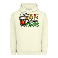 Pigment Pistachio coffee gives me teacher powers Urban Hoodie - CowhideDigitalArt
