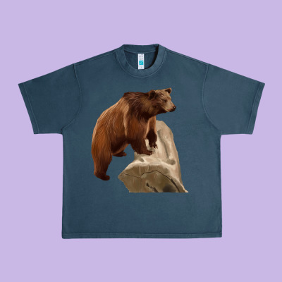 California Grizzly Bear Urban Heavy Tee Designed By Ranaportraitstore