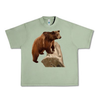 Oil Green California Grizzly Bear Urban Heavy Tee - RanaPortraitStore