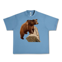 Pebble Blue California Grizzly Bear Urban Heavy Tee - RanaPortraitStore