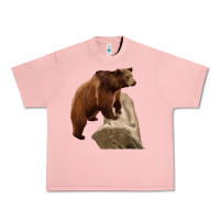 Salmon California Grizzly Bear Urban Heavy Tee - RanaPortraitStore