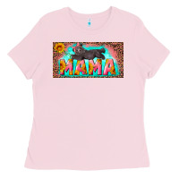 Bubblegum Pink mama with baby bear and leopard license plate Ladies Tee - Artiststas