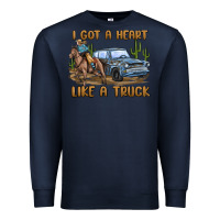 Navy i got a heart like a truck Premium Sweatshirt - MaliasSmallBusiness
