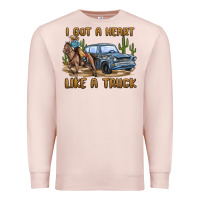 Pale Pink i got a heart like a truck Premium Sweatshirt - MaliasSmallBusiness