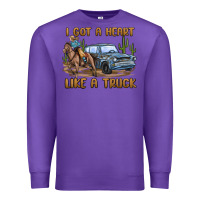 Purple i got a heart like a truck Premium Sweatshirt - MaliasSmallBusiness