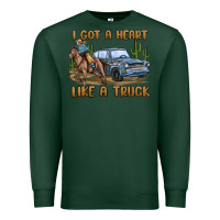 Sports Green i got a heart like a truck Premium Sweatshirt - MaliasSmallBusiness