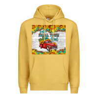 Antique Gold just a small town girl with car Premium Hoodie - HRA Design Shop