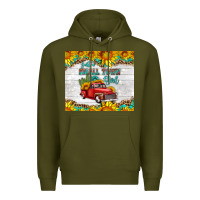 Army Green just a small town girl with car Premium Hoodie - HRA Design Shop