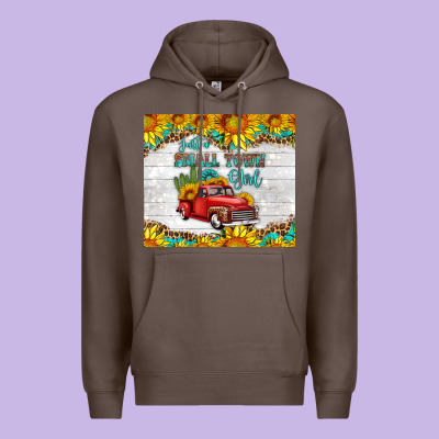 Just A Small Town Girl With Car Premium Hoodie Designed By Hra Design Shop