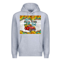 Heather Grey just a small town girl with car Premium Hoodie - HRA Design Shop