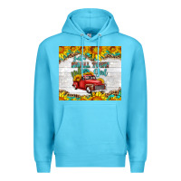 Ocean Blue just a small town girl with car Premium Hoodie - HRA Design Shop
