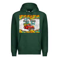 Sports Green just a small town girl with car Premium Hoodie - HRA Design Shop