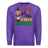 Purple lets get this party crackin Premium Sweatshirt - MaliasSmallBusiness