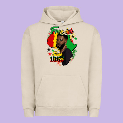 Free Ish Since 1865 Black Man Urban Hoodie Designed By Hra Design Shop