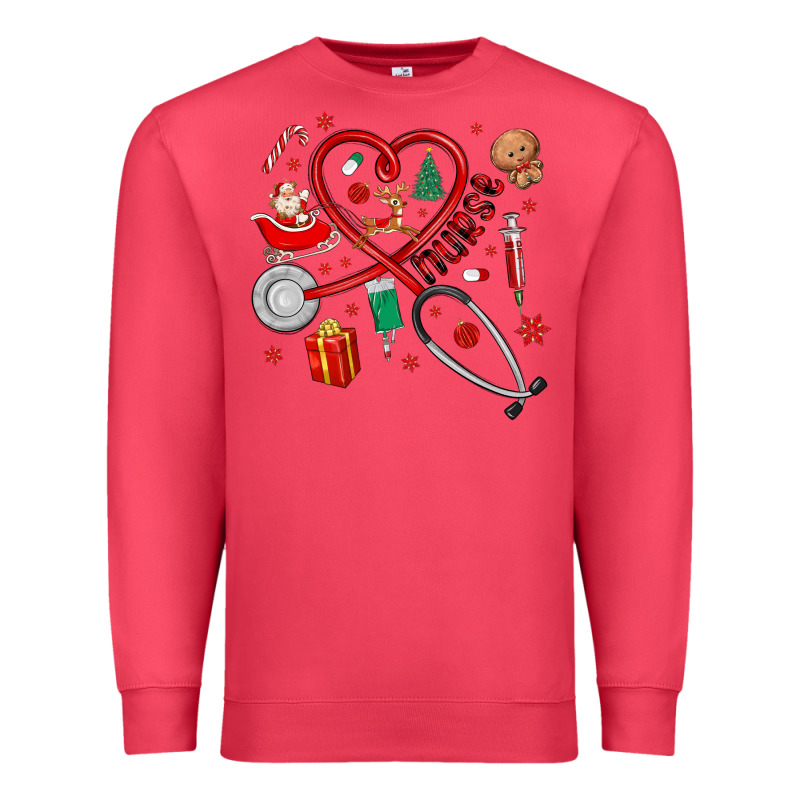 Christmas Nurse Premium Sweatshirt by MaliasSmallBusiness | Teevron