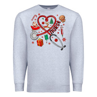 Heather Grey christmas nurse Premium Sweatshirt - MaliasSmallBusiness