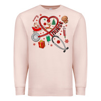 Pale Pink christmas nurse Premium Sweatshirt - MaliasSmallBusiness