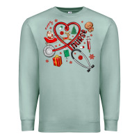 Seafoam christmas nurse Premium Sweatshirt - MaliasSmallBusiness