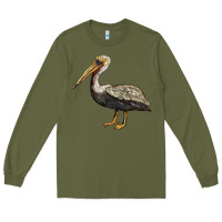 Army Green louisiana state bird pelican Long Sleeve Tee - BarkalooDesign