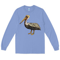 Colony Blue louisiana state bird pelican Long Sleeve Tee - BarkalooDesign