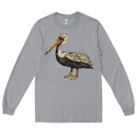 Heather Grey louisiana state bird pelican Long Sleeve Tee - BarkalooDesign