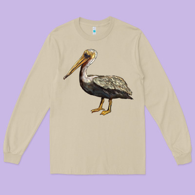 Louisiana State Bird Pelican Long Sleeve Tee Designed By Barkaloodesign