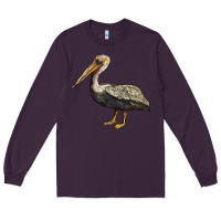 Plum louisiana state bird pelican Long Sleeve Tee - BarkalooDesign