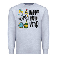 Heather Grey happy new year 2024 Premium Sweatshirt - MaliasSmallBusiness