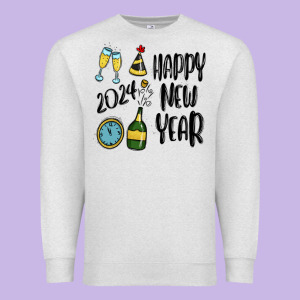 Happy New Year 2024 Premium Sweatshirt Designed By Maliassmallbusiness