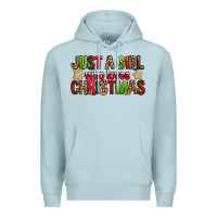 Blue Mist just a girl who loves christmas with cookies Premium Hoodie - FaDigitalArtStudio