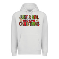 Dove Grey just a girl who loves christmas with cookies Premium Hoodie - FaDigitalArtStudio